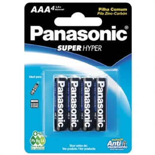 Pilha Panasonic Comum Aa Tamanho - 4 Unidades | Daiso