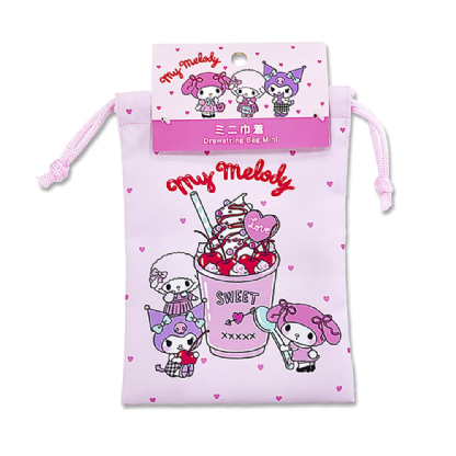 Saco De Poliester Com Fecho De Cordão (Modelo:My Melody,Corações