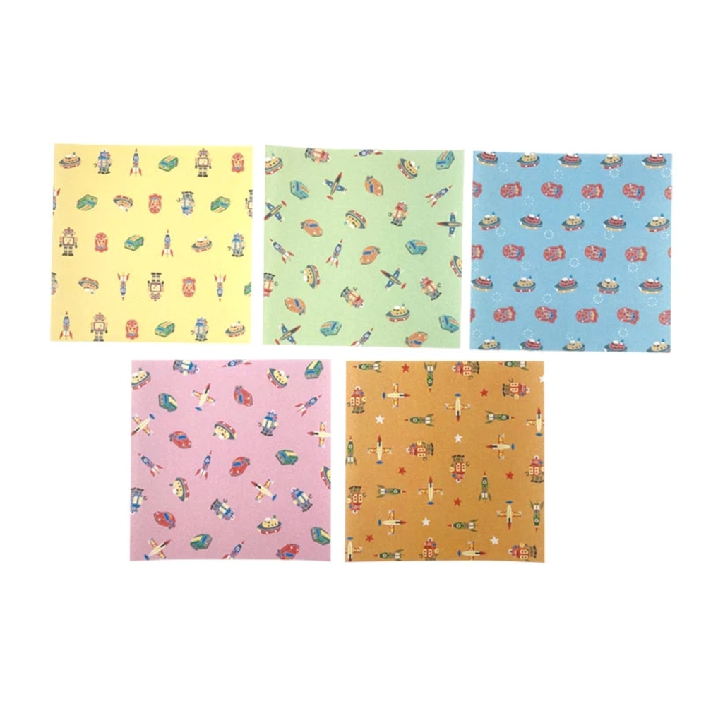 Papel Para Dobradura Japonesa Origami - Estampa: Naves |