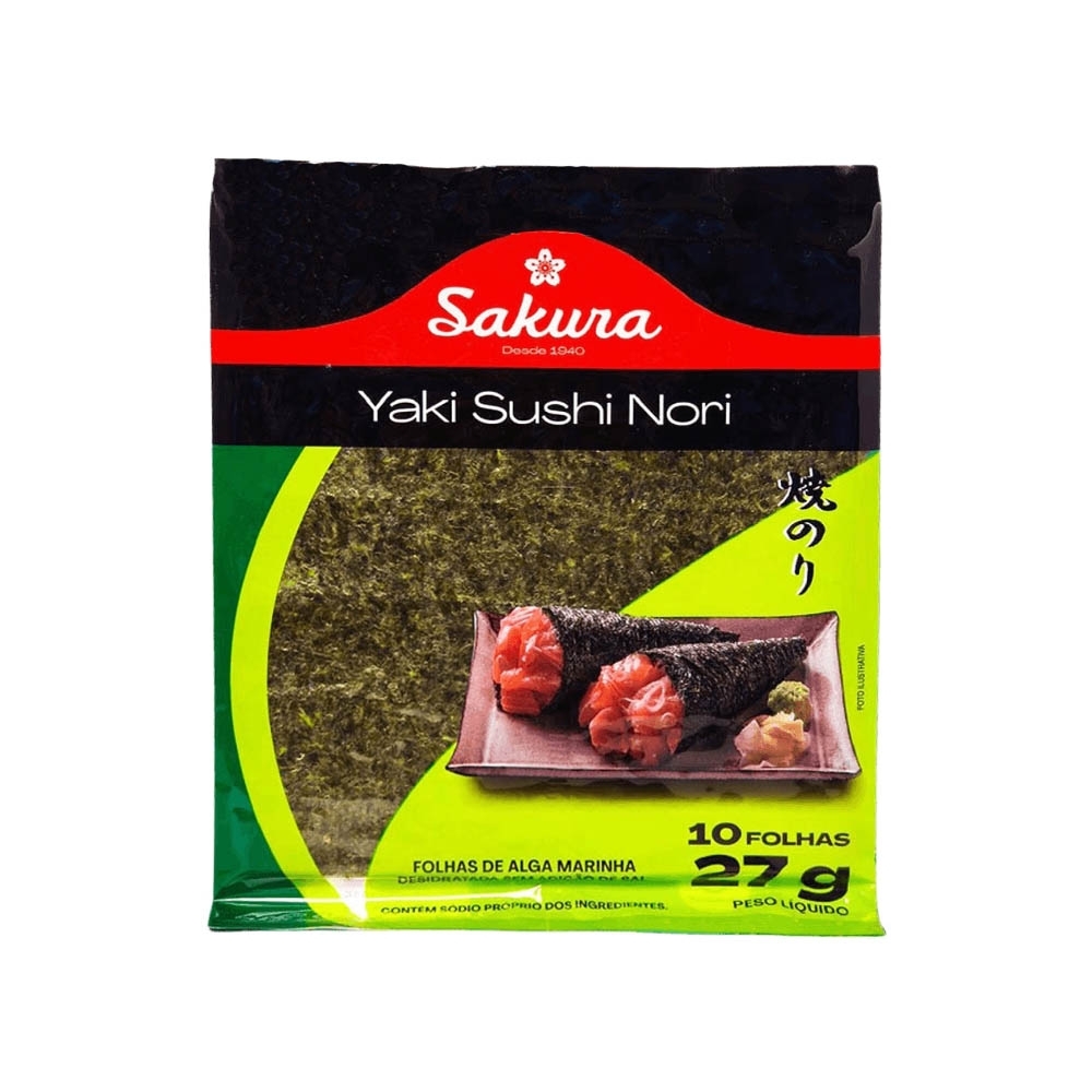 全巻セット NORI Yaki Sushi Nori Sakura 10 Folhas (27g) | Daiso