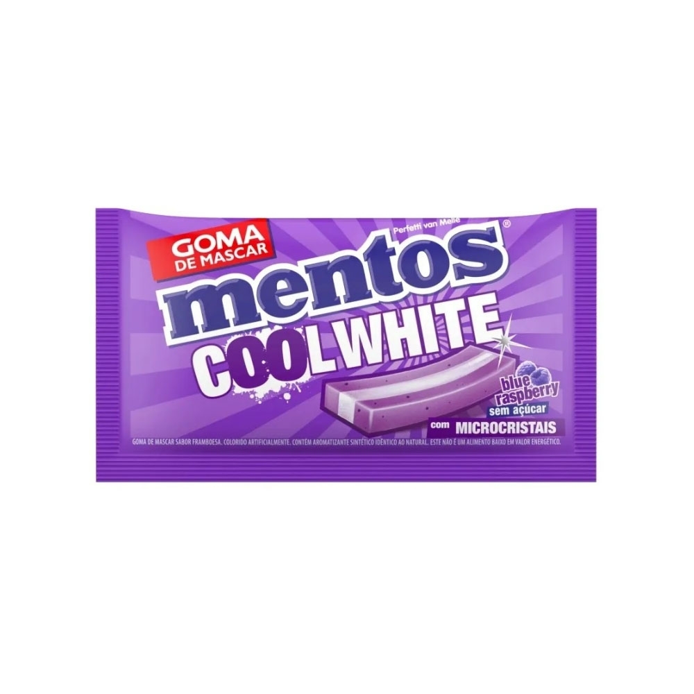 Pastilha Mentos Cool White Sabor: Framboesa